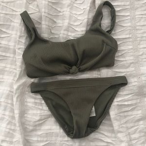 green hollister bikini
